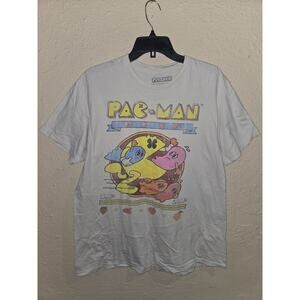 Vintage Pac Man Tee Shirt, White, Size XL